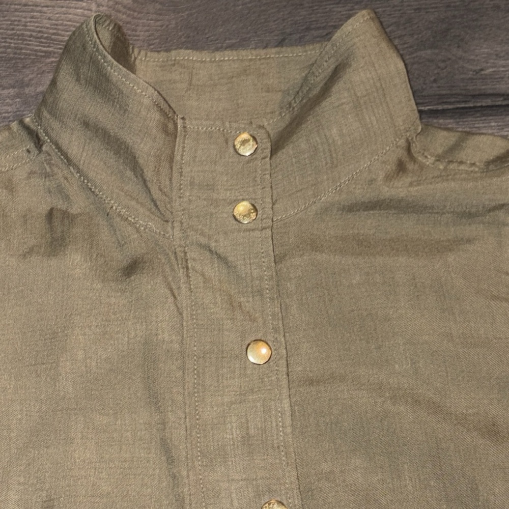 Club Monaco Darby Tencel Utility Shirt Jacket Size XS Olive Green - Picture 9 of 14